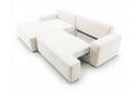 Designer Ecksofa Frido in Samt mit Schlaffunktion & Stauraum – Weiß – Links