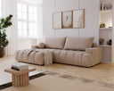 Designer Ecksofa Nemo in Stoff mit Schlaffunktion & Stauraum – Sand – Links