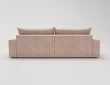 Designer Ecksofa Nemo in Stoff mit Schlaffunktion & Stauraum – Sand – Links