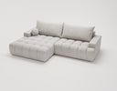 Designer Ecksofa Nemo in Stoff mit Schlaffunktion & Stauraum – Hellgrau – Links