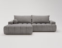Designer Ecksofa Nemo in Stoff mit Schlaffunktion & Stauraum – Grau – Links