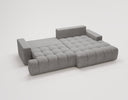 Designer Ecksofa Nemo in Stoff mit Schlaffunktion & Stauraum – Grau – Links