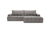 Designer Ecksofa Nemo in Stoff mit Schlaffunktion & Stauraum – Grau – Rechts