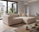 Designer Ecksofa Reno in Bouclé – Beige – Rechts