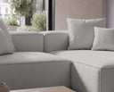 Designer Ecksofa Reno in Bouclé – Sand – Rechts
