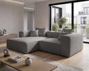 Designer Ecksofa Reno in Bouclé – Grau – Links