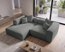 Designer Ecksofa Reno in Bouclé – Grau – Links