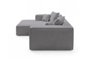 Designer Ecksofa Reno in Bouclé – Grau – Links