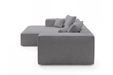 Designer Ecksofa Reno in Bouclé – Grau – Links