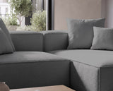 Designer Ecksofa Reno in Bouclé – Grau – Rechts