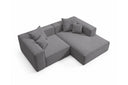 Designer Ecksofa Reno in Bouclé – Grau – Rechts