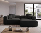 Designer Ecksofa Reno in Bouclé – Anthrazit – Links