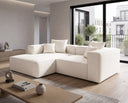 Designer Ecksofa Reno in Bouclé – Weiß – Links