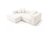 Designer Ecksofa Reno in Bouclé – Weiß – Links