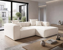 Designer Ecksofa Reno in Bouclé – Weiß – Rechts