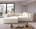 Designer Ecksofa Reno in Bouclé – Weiß – Rechts