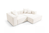 Designer Ecksofa Reno in Bouclé – Weiß – Rechts