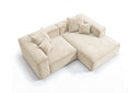 Designer Ecksofa Reno in Samt – Beige – Rechts