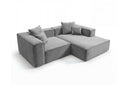 Designer Ecksofa Reno in Samt – Grau – Rechts