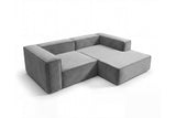Designer Ecksofa Reno in Samt – Grau – Rechts