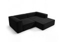 Designer Ecksofa Reno in Samt – Schwarz – Rechts