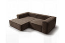 Designer Ecksofa Reno in Samt – Braun – Links