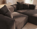 Designer Ecksofa Reno in Samt – Braun – Rechts