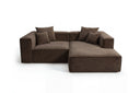 Designer Ecksofa Reno in Samt – Braun – Rechts