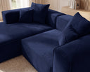 Designer Ecksofa Reno in Samt – Blau – Links