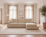 Designer Ecksofa Vigo in Bouclé – Beige – Rechts