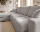 Designer Ecksofa Vigo in Bouclé – Sand – Links