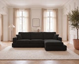 Designer Ecksofa Vigo in Bouclé – Anthrazit – Rechts