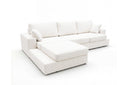 Designer Ecksofa Vigo in Bouclé – Weiß – Links