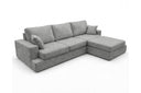 Designer Ecksofa Vigo in Chenille – Grau – Rechts