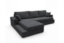 Designer Ecksofa Vigo in Chenille – Anthrazit – Links