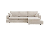 Designer Ecksofa Vigo in Chenille – Weiß – Rechts