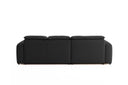 Designer Ecksofa Tino in Strukturstoff – Schwarz – Links
