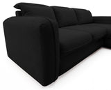 Designer Ecksofa Tino in Strukturstoff – Schwarz – Rechts
