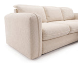 Designer Ecksofa Tino in Strukturstoff – Weiß – Links