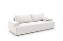 Designer 3 Sitzer Sofa Mira in Bouclé mit Schlaffunktion & Stauraum – Weiß