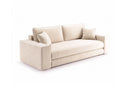 Designer 3 Sitzer Sofa Nilo in Samt mit Schlaffunktion & Stauraum – Beige