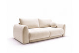Designer 3 Sitzer Sofa Nora in Samt mit Schlaffunktion & Stauraum – Beige
