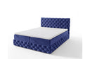 Boxspringbett Castella Samt mit Stauraum – Blau