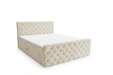 Boxspringbett Adora Samt mit Stauraum – Beige