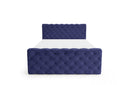 Boxspringbett Adora Samt mit Stauraum – Blau