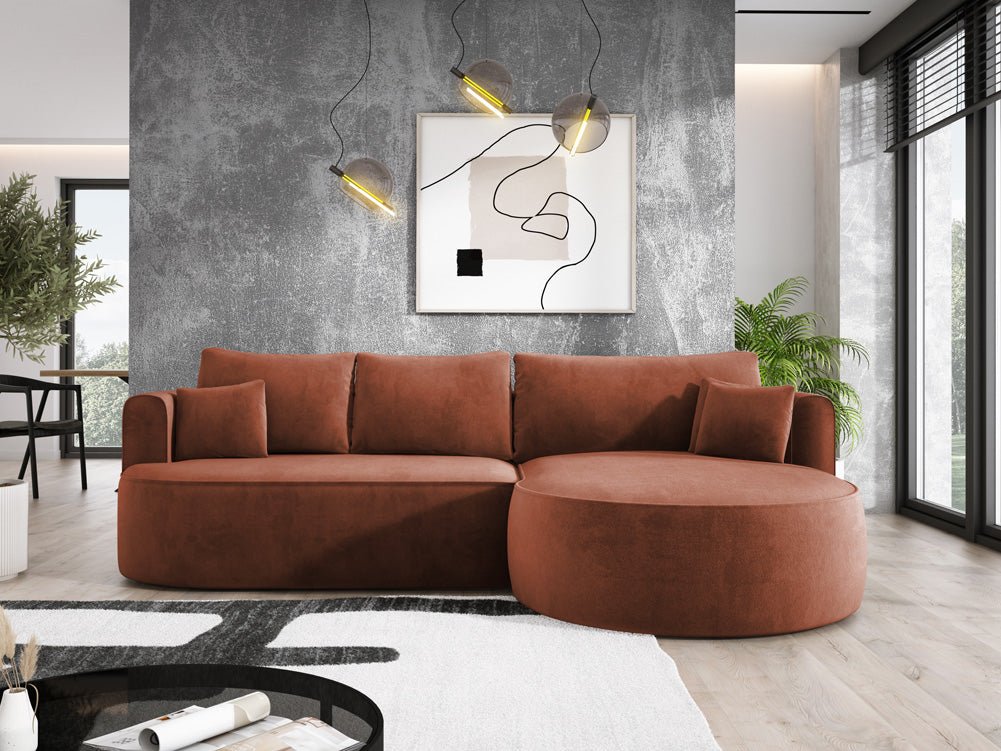 Designer L Sofa Lucca in Velvet