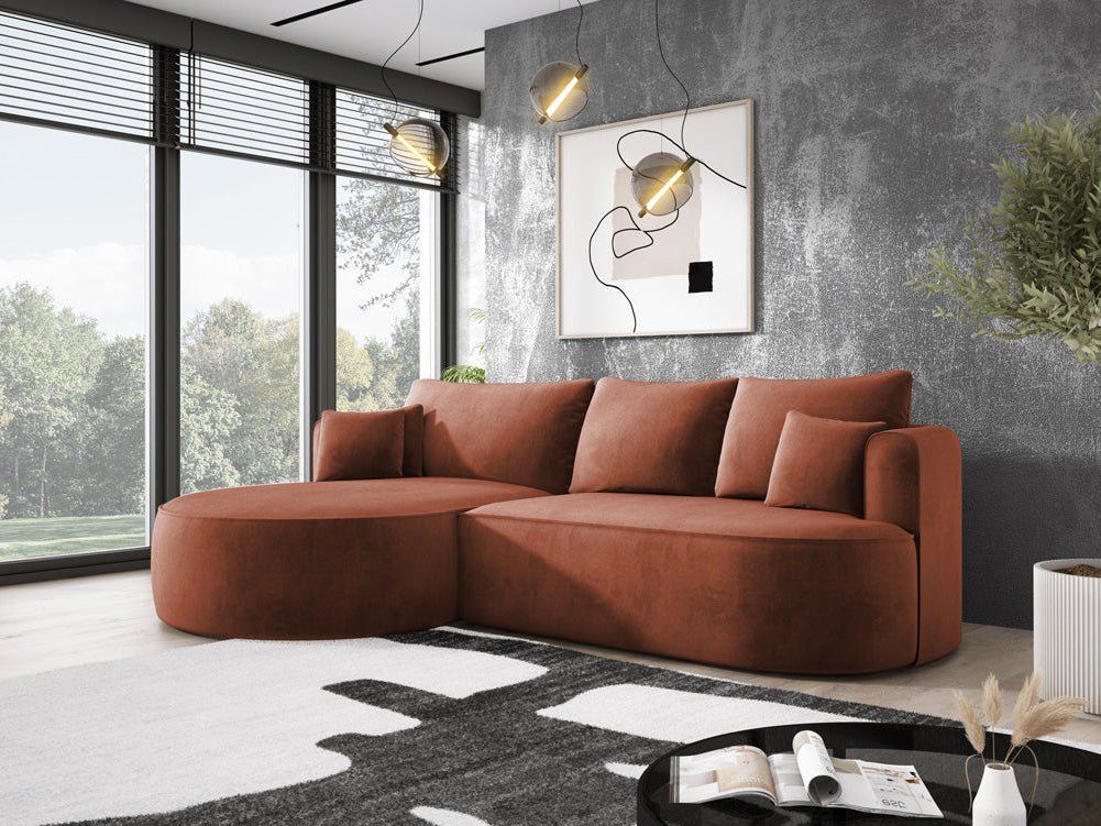 Designer L Sofa Lucca in Velvet