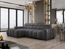 Designer Ecksofa Amalfi in Samt mit elektrischer Sitzerweiterung