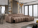 Designer Ecksofa Amalfi in Samt mit elektrischer Sitzerweiterung