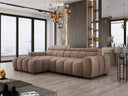 Designer Ecksofa Amalfi in Samt mit elektrischer Sitzerweiterung